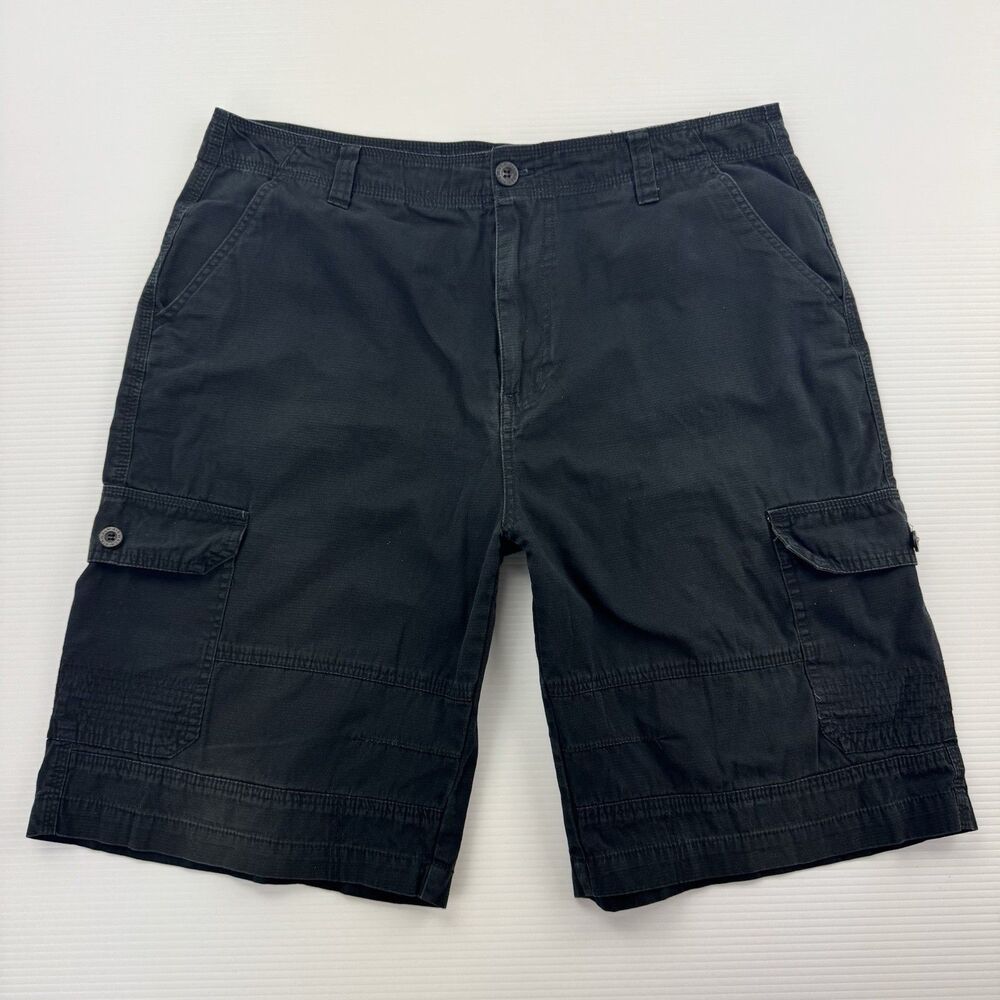 Airwalk Cargo Shorts Mens 36 Black Cotton Skate Utility Casual Y2K